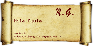 Mile Gyula névjegykártya